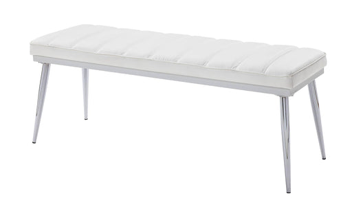 Weizor White PU & Chrome Bench image