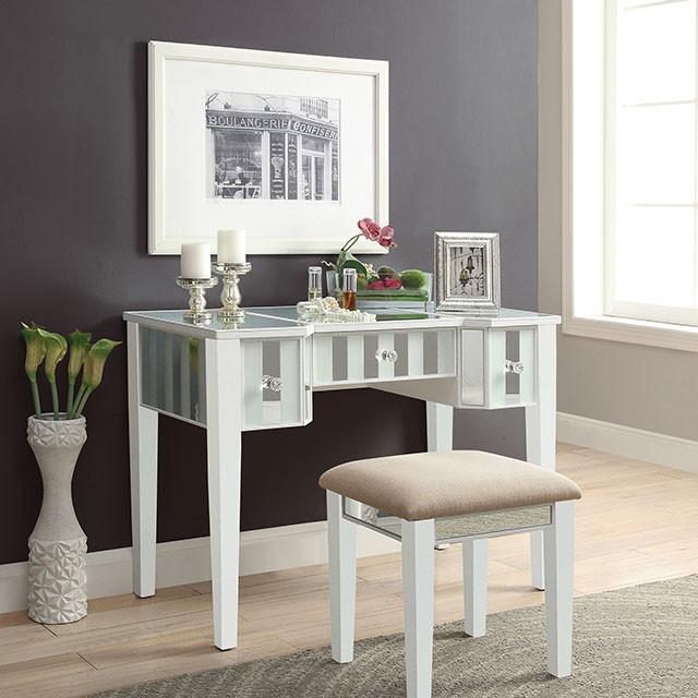 Joyce White Vanity w/ Stool