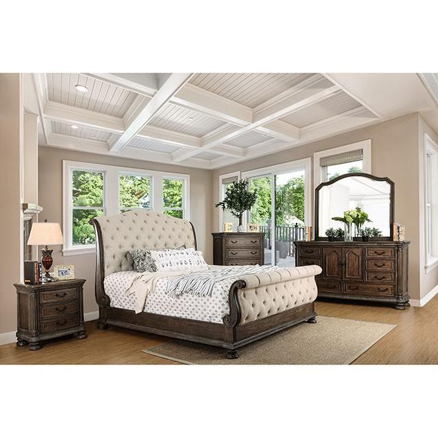 LYSANDRA Beige/Rustic Natural Tone E.King Bed