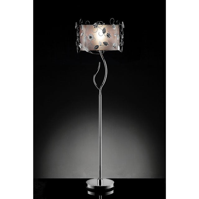 Elva Silver/Chrome Floor Lamp, Double Shade